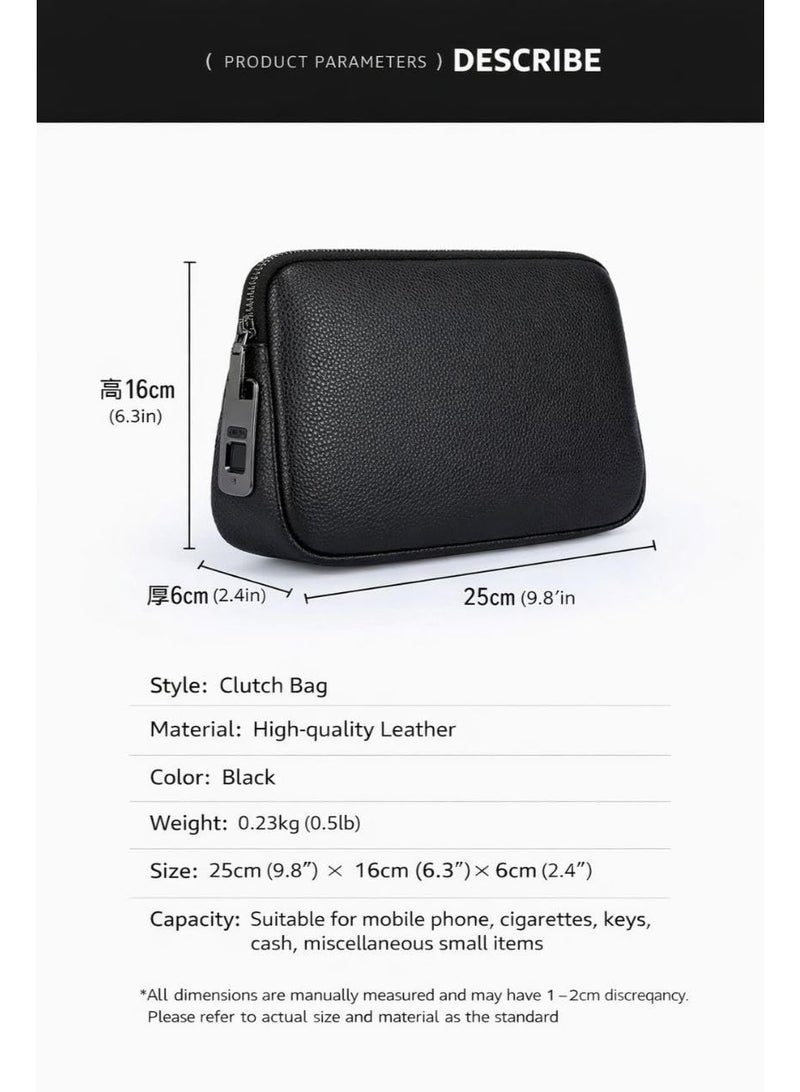 Unisex Smart Fingerprint Lock Hand bag with Anti-Theft Technology - 2-Zipper Security, 10-Fingerprint Capacity, Handle , Compatible with Smartphones/Tablets/Laptops - Image 4